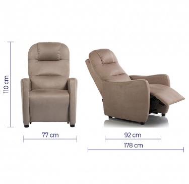 Fauteuil relaxation BALI manuel - Fauteuil relax cuir, simili, tissu